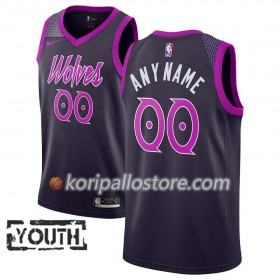 Minnesota Timberwolves Custom 2018-19 Nike City Edition Violetti Lasten Pelipaidat Swingman